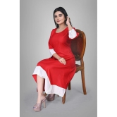 Kapadia - Red Rayon Womens Asymmetrical Kurti ( Pack of 1 ) - None