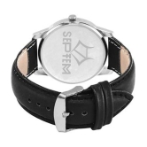 Septem Black Leather Analog Mens Watch