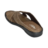 Ajanta Brown Mens Leather Slipper - None