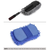 HOMETALES - Car Cleaning Combo Of Microfiber Sponge and Telescopic Extendable Duster for car accessories ( Pack of 2 )