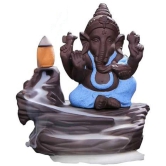 Craftam Polyresin Ganesha Smoke Backflow Incense Holder with 20 Smoke Scented Conical Incenses