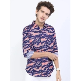 Ketch 100% Cotton Regular Fit Printed Rollup Sleeves Mens Casual Shirt - Navy ( Pack of 1 ) - None