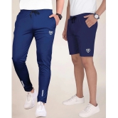 Septem Navy Blue Polyester Mens Shorts ( Pack of 2 ) - None