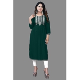 haya fashion - Green Rayon Women's Straight Kurti ( Pack of 1 ) - None