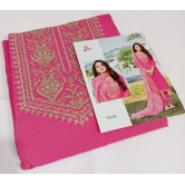 Cerise Pink Chanderi Cotton Embroidered Indian Churidar Suit ( Unstiched)