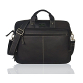 LEADERACHI Full Grain Genuine Leather 15 Inch Black Laptop Bag For Mens.