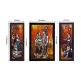 eCraftIndia  Musical Radha With Krishna Satin Matt Texture UV Art  Multicolor Wood Painting With Frame Set of 3