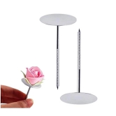 2pcs Cake Decorating Nails Stainless Steel Piping Nail 3D Rose Flower Maker Piping Bottom Tray Ice Cream Flowers Cake Decoration Tool