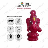 THE ALLCHEMY Small Size Glass Ganesha, Gifting Ganesha Statue (Red)