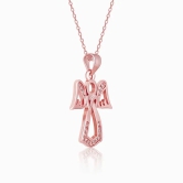 Rose Gold Angel Pendant with Link Chain