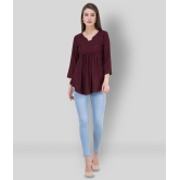 SAAKAA - Maroon Rayon Women's A-Line Top ( Pack of 1 ) - S