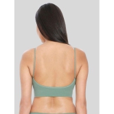 ILRASO - Green Cotton Blend Removable Padding Women's Sports Bra ( Pack of 1 ) - None