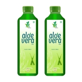 Mint Veda Natural Concentrated Aloe Vera Juice With Pulp | Health Ayurvedic Aloe Juice for Glowing Skin, Healthy Hair and Better Digestion, 1 Liter Pack of 2