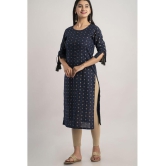 MAUKA - Blue Rayon Women's Straight Kurti ( Pack of 1 ) - None