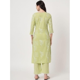 AMIRA'S INDIAN ETHNICWEAR - Green Straight Cotton Women's Stitched Salwar Suit ( Pack of 1 ) - None