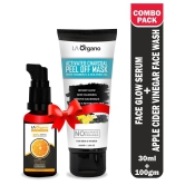 LA Organo Vitamin C Face Serum with 20% Vit C, 30ml & Activated Charcoal Peel Off Mask, 100g For Skin Brightening Combo