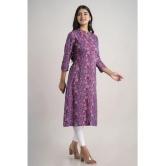 MAUKA - Pink Rayon Womens Front Slit Kurti ( Pack of 1 ) - None