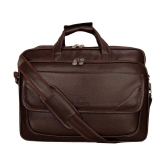 Leather World Classic 22Ltrs Brown P.U. Office Bag - Brown