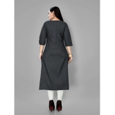 RIAANA - Black Cotton Womens Straight Kurti ( Pack of 1 ) - None