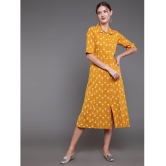 Antaran Cotton Printed Midi Women''s Shirt Dress - Yellow ( Pack of 1 ) - None