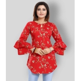 Meher Impex - Red Crepe Womens A-line Kurti ( Pack of 1 ) - S