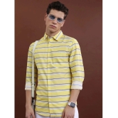 Ketch 100% Cotton Regular Fit Striped Full Sleeves Mens Casual Shirt - Yellow ( Pack of 1 ) - None