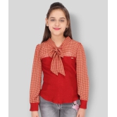 Cutecumber - Red Georgette Girls Top ( Pack of 1 ) - None