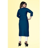 haya fashion - Blue Rayon Womens Straight Kurti ( Pack of 1 ) - None