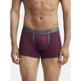 Jockey 8015 Men Super Combed Cotton Rib Solid Trunk with Ultrasoft Waistband - Wine Tasting - None