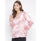 Women Pink Solid Satin Top