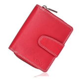 Tough Women Red Genuine Leather Wallet - Regular Size (11 Card Slots) - Red