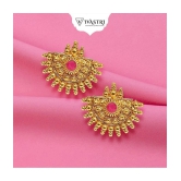 VIVASTRI Golden Stud Earrings ( Pack of 1 ) - Golden