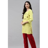 JC4U - Yellow Rayon Womens Straight Kurti - XXL