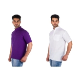 DESHBANDHU KHADI Multi Khadi Kurta Pack of 2 - None