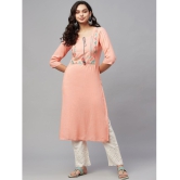 AMIRAS INDIAN ETHNICWEAR - Peach Rayon Womens Straight Kurti ( Pack of 1 ) - None