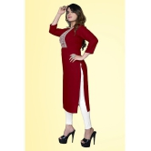 haya fashion - Maroon Rayon Women's Straight Kurti ( Pack of 1 ) - None