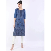 Ketch Polyester Printed Straight Womens Kurti - Blue ( Pack of 1 ) - None