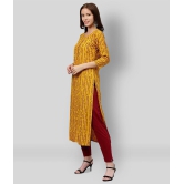 KIPEK - Yellow Rayon Women's Straight Kurti ( Pack of 1 ) - M