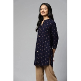 JC4U - Navy Blue Rayon Womens Straight Kurti ( Pack of 1 ) - None