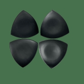 Ceramic Dining Matte Black Triangle Ceramic Quarter Plates- Set of 4