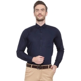 SREY - 100% Cotton Slim Fit Navy Blue Mens Formal Shirt ( Pack of 1 ) - None