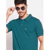 UNIBERRY - Teal Blue Cotton Blend Regular Fit Mens Polo T Shirt ( Pack of 2 ) - None