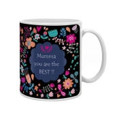 Indigifts Mother's Day Ceramic Mug 325 ml | Mumma You are Best Quotes Artistic Floral Doodle Multicolor Mug | Gifts for Mother-Mom-Mummy-Maa | Birthday Gifts for Mom | Gifts for Mothers