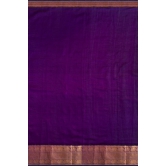 Aubergine Purple Pure Venkatgiri Silk Pattu with Golden Gadwal Border