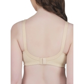 Eves Beauty Womens Full Coverage Non Wired Everyday Bra with Lace-42D / Beige