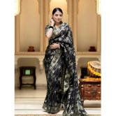 Apnisha Silk Embellished Saree With Blouse Piece - Black ( Pack of 1 ) - Black