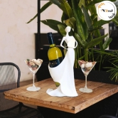 Modern Wine Holder Lady-Blush Pink / Polyresin | Matt Finish / H: 14 | L: 6 | W: 6 (inches)