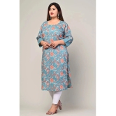 Swasti - Blue Cotton Womens Straight Kurti ( Pack of 1 ) - None