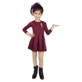 Addyvero Girls Cut Shoulder Maroon Party Dress - 4-5 Years