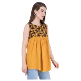 SAAKAA Rayon Regular Tops - Yellow - 2XL